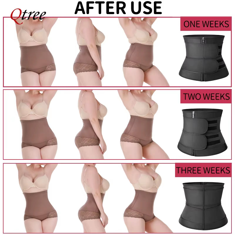 Qtree Waist Trainer plus Size for Women Sports Girdle Corset Slimming Belly Body Shaper Sweat Trimmer Belt Slimmer Weight Loss
