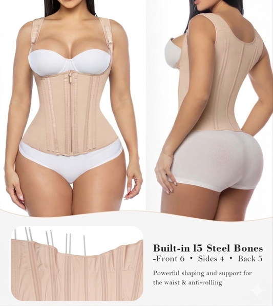 Hourglass Sculpt Waist Trainer Vest – Double Compression Tummy Control