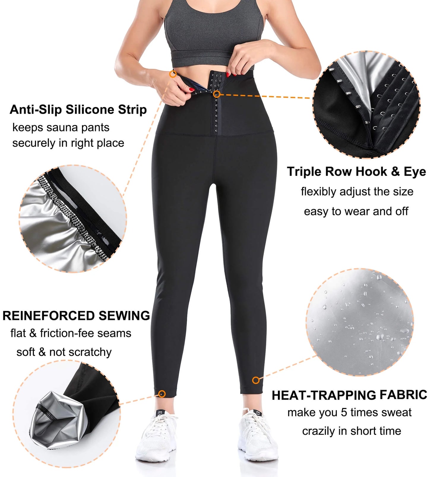 Thermo Sauna Sweat Pants for Women High Waisted Neoprene Corset Leggings Workout Waist Trainer Body Shaper