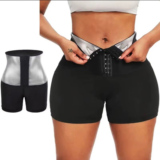 Sauna Sweat Shorts Waist Trainer – Women Slimming Body Shaper Workout Shorts