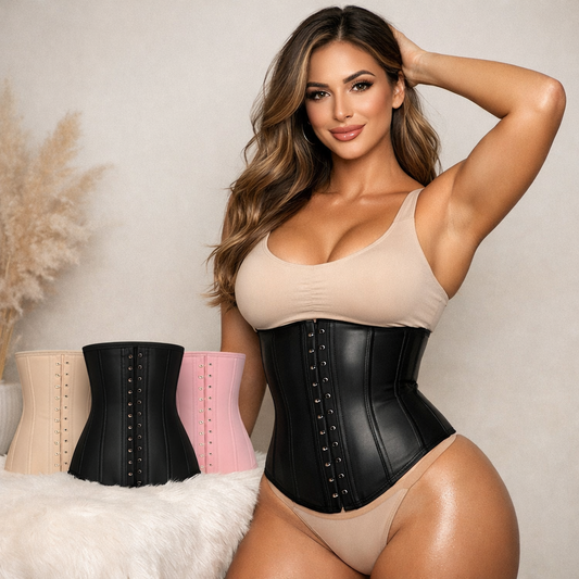 Waist Trainer for Women Latex Underbust Waist Corsets Cincher Hourglass Body Shaper 4 Hooks