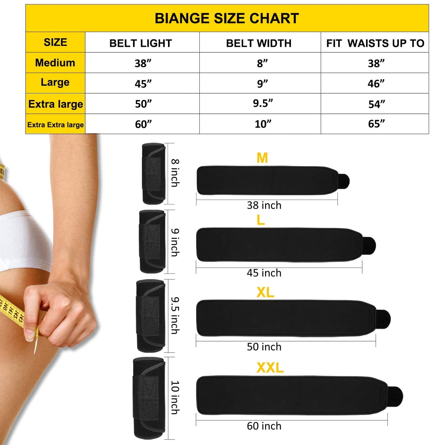Premium Sauna Waist Trainer Belt – Adjustable Sweat Slimming Wrap for Women & Men