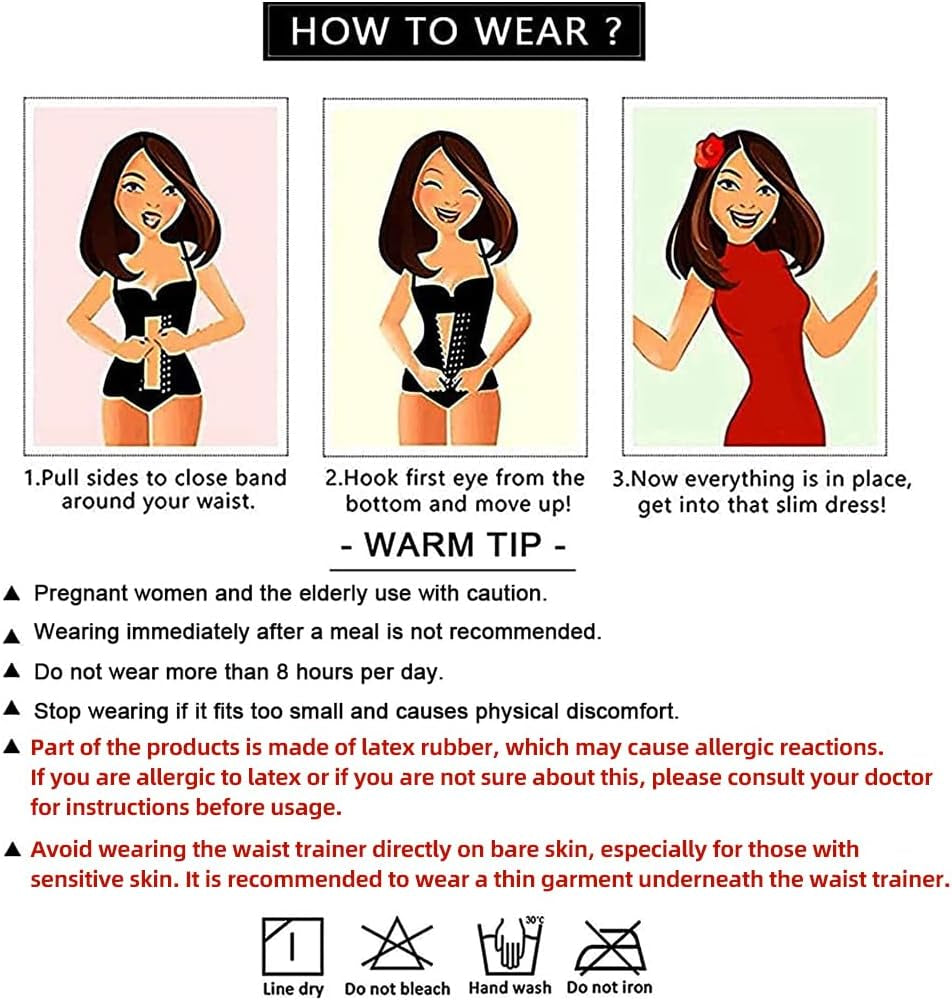 Waist Trainer for Women Latex Underbust Waist Corsets Cincher Hourglass Body Shaper 4 Hooks